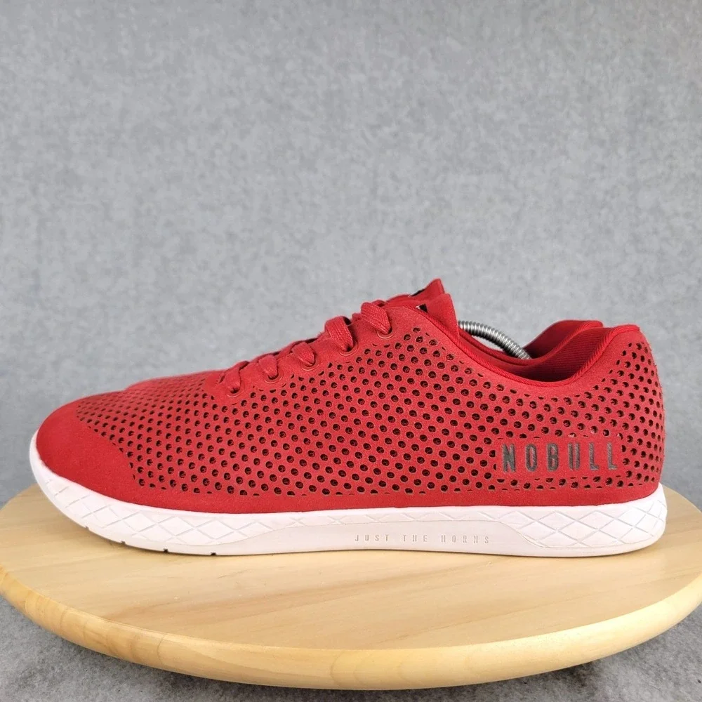 Nobull Mesh Trainer Men 14 Red Perforated Breathable Training Shoes